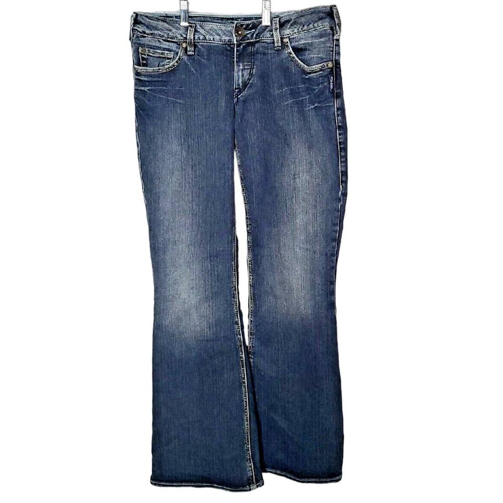 Silver Jeans Blue Denim Bootcut Stretch Y2K Medium Wash Jeans Woman Size‎ 31